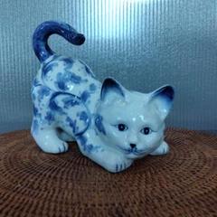 レトロ　猫　置物　陶器製