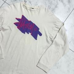 STUSSY ステューシー ロンT カットソー　長袖 両面ロゴプリント　L