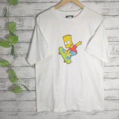 ザ・シンプソンズ Tシャツ プリント バート スケボー メンズ L 灰 ザ・シンプソンズ Tシャツ プリント バート スケボー メンズ L