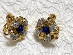 花形金色イヤリング