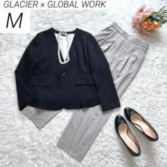4【美品】グローバルワーク　パンツスーツ　セットアップ　ネイビー　M 2025年最新】GLOBAL WORK レディース ビジネス パンツスーツ上下