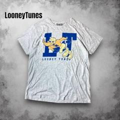 LooneyTunes ダフィーダック 半袖Tシャツ アメフト 杢グレー