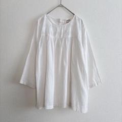 ルシエル　カットソー　ブラウス　コットン100% 白　七分袖　ガーゼ風　可愛い