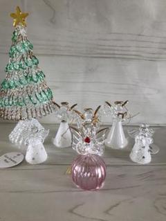 ガラス製天使の置物セット 6体 クリスマスツリーのサムネイル