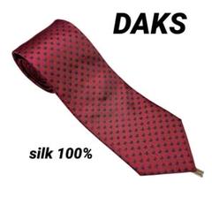DAKS ダックス ネクタイ レッド シルク100% イタリア製