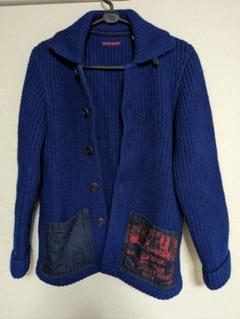 美品 BLUE BLUE ブルーブルー インディゴ 圧縮 ニット カーディガン BLUEBLUE 圧縮ニットカーディガン サイズ2 インディゴ