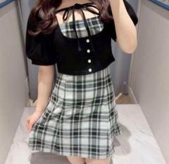 最終価格 evelyn リボンチェックミニ ワンピース ブラック ジャニオタ m31916901565_1.jpg?1750089523