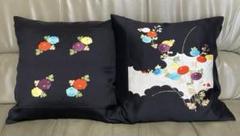 新品　名古屋帯リメイク　クッションカバー45✖️45cm２個組　ファスナー付　花柄