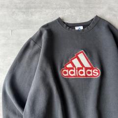 【ワイドシルエット、カナダ製】adidasパイル刺繍ロゴ古着スウェット松村北斗