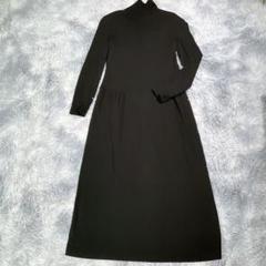 jun ashida ジュンアシダ プリーツワンピース 9号 M 黒 花柄 上品 jun ashida ジュンアシダ プリーツワンピース 9号 M 黒 花柄