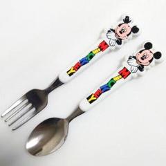 2点 ミッキー スプーン フォーク ディズニー カトラリー レトロ ヴィンテージ