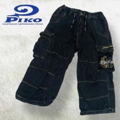 00s y2k Piko ブラックデニム カーゴ ハーフパンツ ワイド バギー