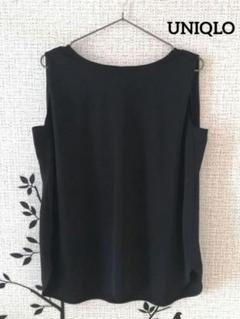 UNIQLO クレープ ジャージー T ノースリーブ ブラウス BL 【 Ｌ 】