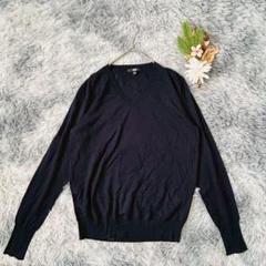 UNIQLO ユニクロ (L) 長袖 エクストラファインメリノ Vネックセーター