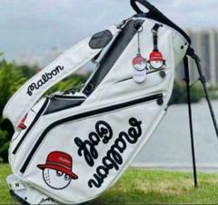 Malbon golf マルボンゴルフ キャディバッグ 男女兼用 白