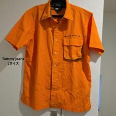TOMMY JEANS 半袖シャツ オレンジ　Lサイズ