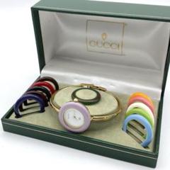 良品☆稼働 GUCCI 新品電池 チェンジベゼル レディース腕時計