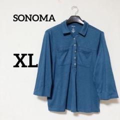 SONOMA 【XL】 ダークティール 五分袖ポロシャツ