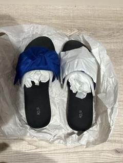 n'Or ノアール フラットサンダル 青 blue ブルー