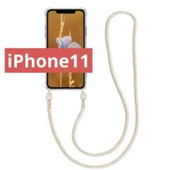 iPhone 11対応 ケース ショルダー クリア TPU クリア/ゴールド