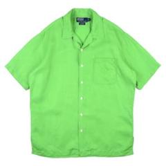 M！ 90s Ralph Lauren Shirt SILK LINEN 緑