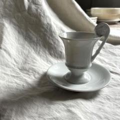 白磁　カップ　フランス ショコラ 白磁 カップ&ソーサー フランスアンティーク b - メルカリ