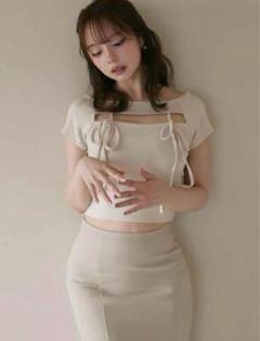 トップス ANDMARY bebe ribbon tops Ivory andmary bebe ribbon tops Ivory