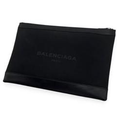 美品■バレンシアガ クラッチバッグ ネイビークリップ L ブラック 373840