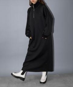 MAISON BREEZE reveurハーフジップトラックジャケットワンピース
