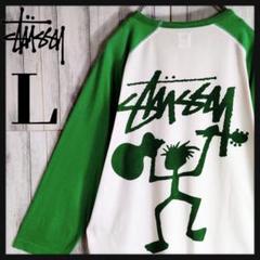 【超絶入手困難】OLDSTUSSY☆バックビックロゴラグランTシャツシャドーマン