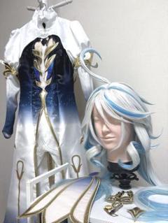 Amazon.co.jp: フリーナ コスプレ ウィッグ ホワイト ブルー