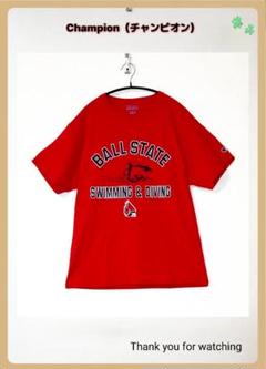 〖古着〗Tシャツ Champion レッド系 Lサイズ 半袖