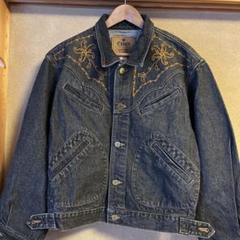Edwin 花柄刺繍デニムジャケット Mサイズ 90s ヴィンテージ Gジャン EDWIN】激レア デニムジャケット Gジャン 花柄刺繍 白 vintage