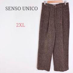 ＊センソユニコ【2XL】タック入りカジュアルパンツ 麻 毛 リネン きれいめ