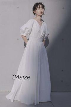 【クリーニング済み】kaene タフタカシュクールドレス　ウエディングドレス kaene（カエン）の「タフタカシュクールドレス［white