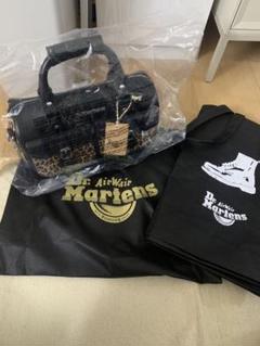 限定Dr. Martens ブラック ヒョウ柄 ハンドバッグ