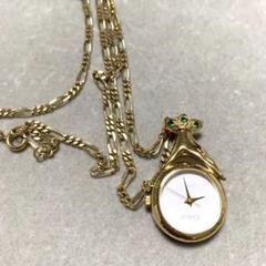 QUARTZ Clowatアンティークネックレス アナログ時計ゴールドチェーン④ QUARTZ Clowatアンティークネックレス アナログ時計ゴールド