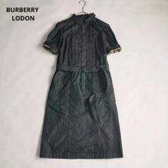 美品】バーバリーロンドン デニムシャツワンピース 半袖 ノバ