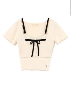 トップス andmary Natalie ribbon set ivory ANDMARY】Natalie ribbon set