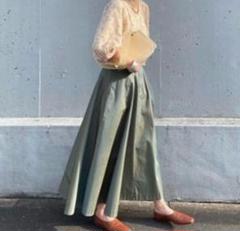 CLANE シャンブレーサーキュラースカート くすみピンク セール】【CLANE/クラネ】CHAMBRAY CIRCULAR ロングスカート