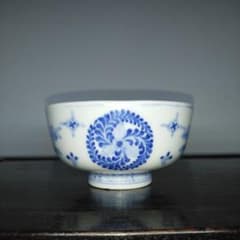 NO566 染付け　藤紋様　茶碗　磁器のサムネイル