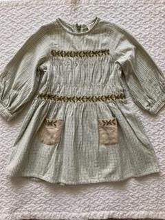 Apolina ワンピース 80 90 1-2Y Apolina チェック柄刺繍ワンピース 2-3y - メルカリ
