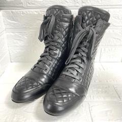 【美品】BALMAIN ブーツ キルティング レースアップ 10ホール 41