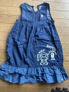 【現品限り一斉値下げ！】 BAPE KIDS デニムワンピース ノースリーブ - メルカリ ワンピース