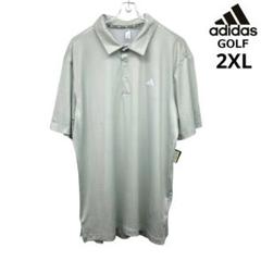 アディダスゴルフ ストレッチ UPF50 ポロシャツ 2XL ホワイト ドット柄 アディダスゴルフ ストレッチ UPF50 ポロシャツ 2XL グリーン系