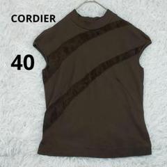 CORDIER コルディア ノースリーブ トップス フロッキーデザイン 40