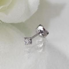 091【ポンテヴェキオ】Pt900 ダイヤモンド　0.05ct ピアス　片方のサムネイル