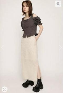 極美品SLY SHAGGY FRINGEILINE スカート