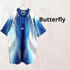 Butterfly バタフライ 卓球 ユニフォーム半袖 シャツ 青　a1896