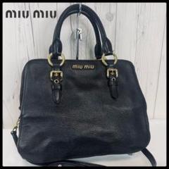◆ 美品 ◆ miumiu ミュウミュウ マドラス ハンドバッグ レザー 黒